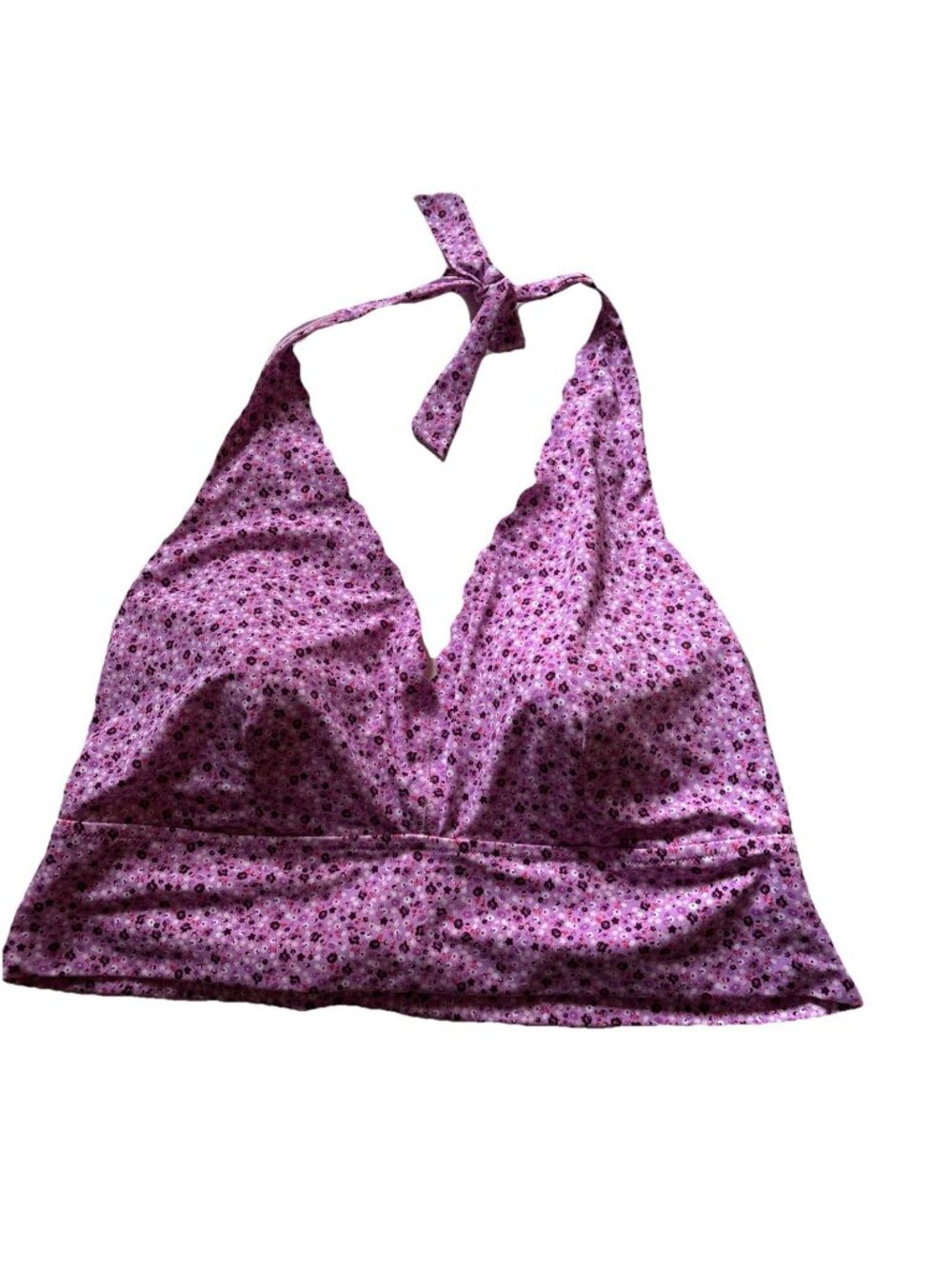 New Lands End Pink Woman’s Swimsuit Top Pink Floral Size 24W New